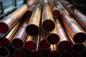 Pile of copper pipe