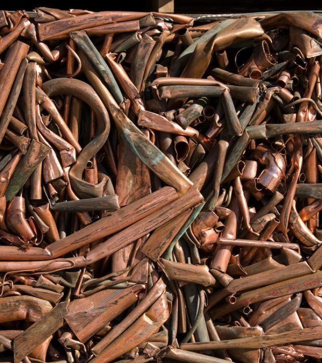A bale of copper to be recycled